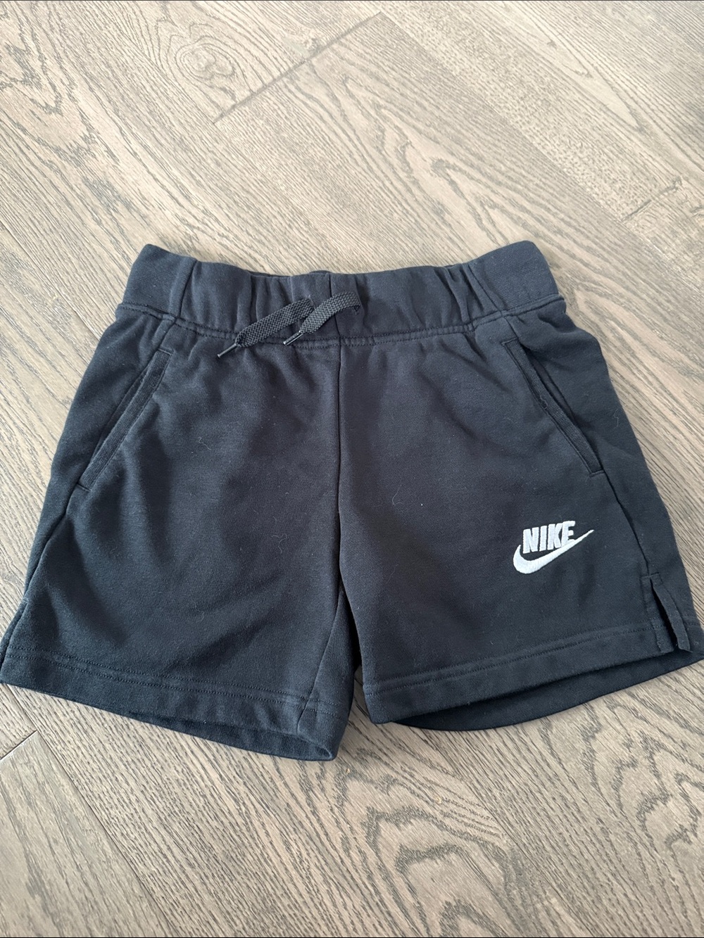 Nike Kids Black Shorts with White Logo